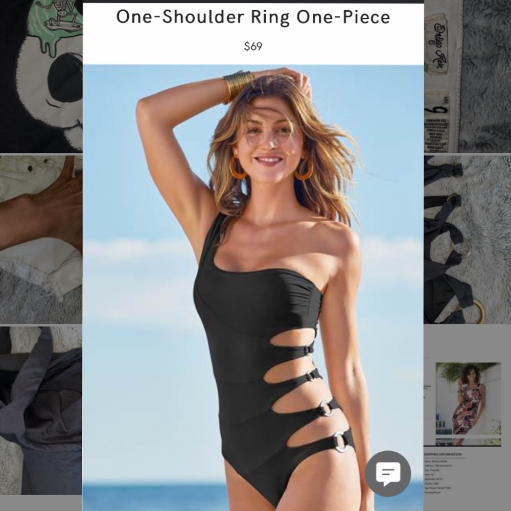 Venus one piece ring cut out swim suit brand new